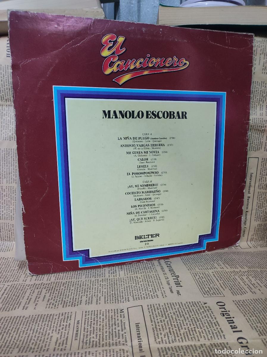 Discos de vinilo: Manolo Escobar &ndash; El Cancionero - Foto 2