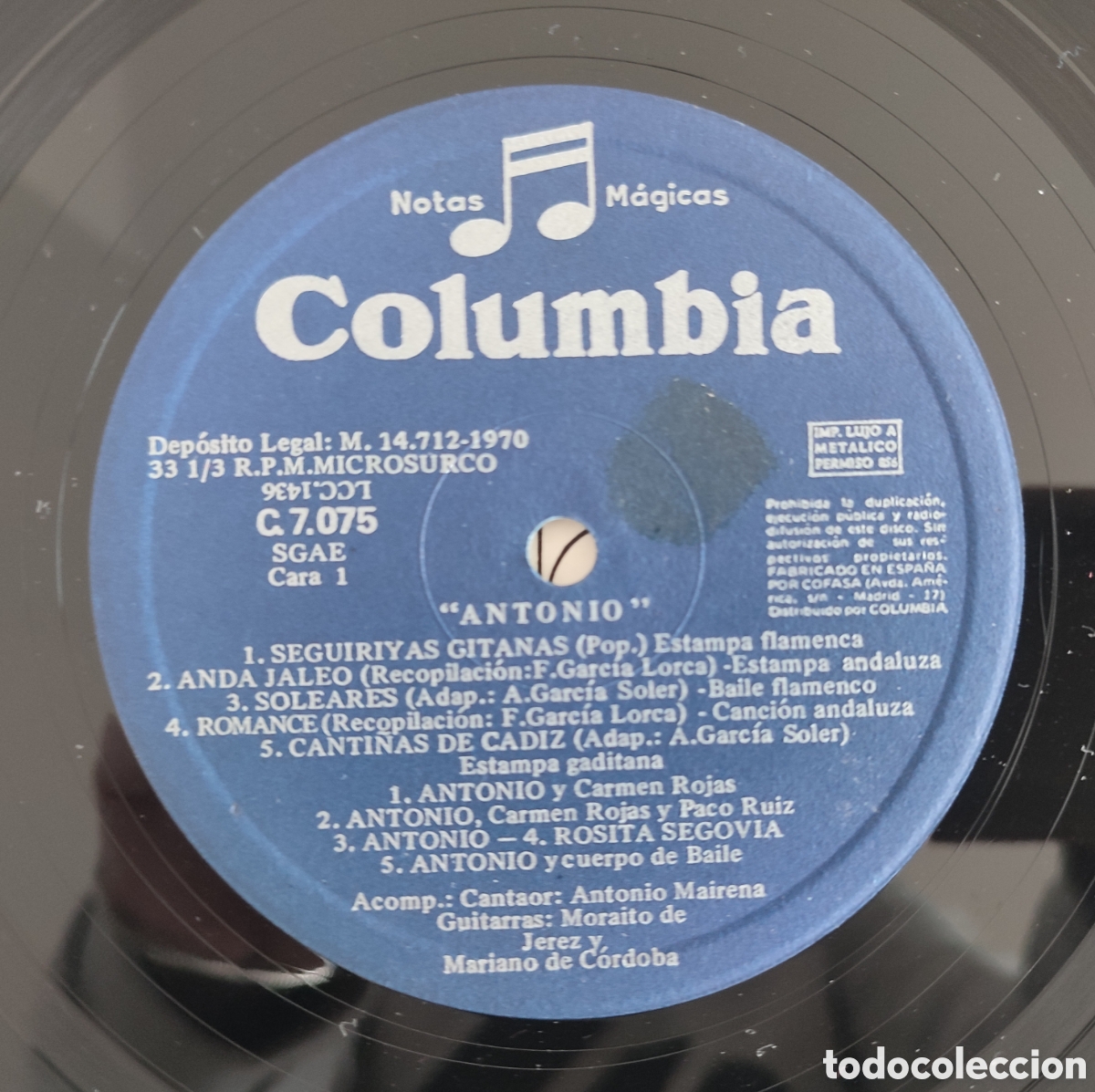 Discos de vinilo: Antonio Columbia C 7075 - Foto 3
