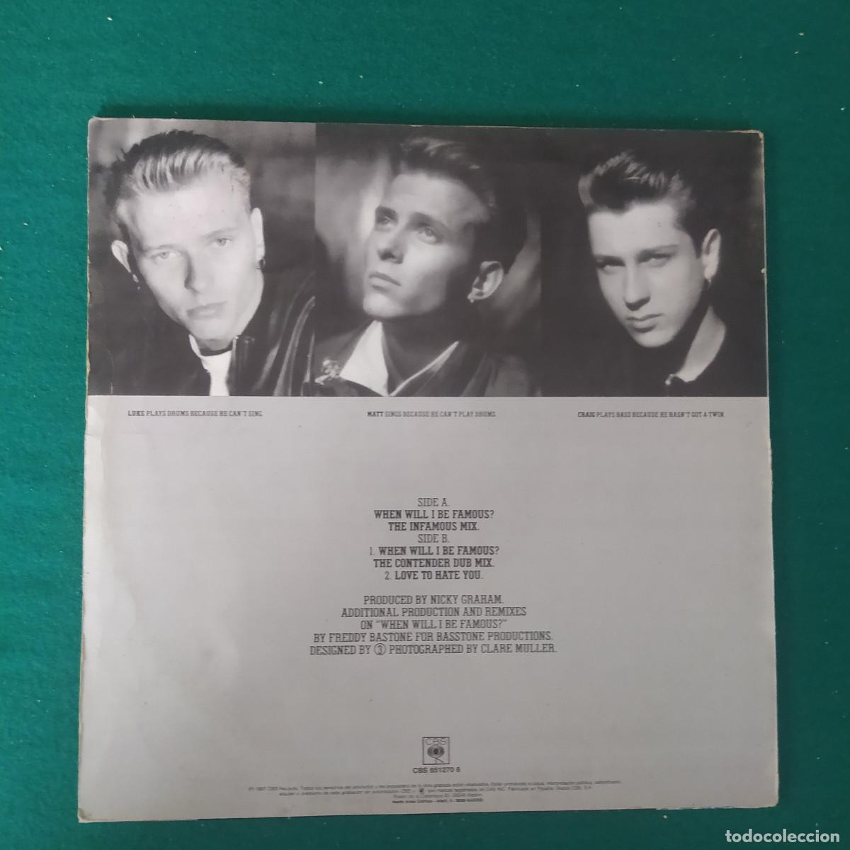 Discos de vinilo: Bros &ndash; When Will I Be Famous? - Foto 2