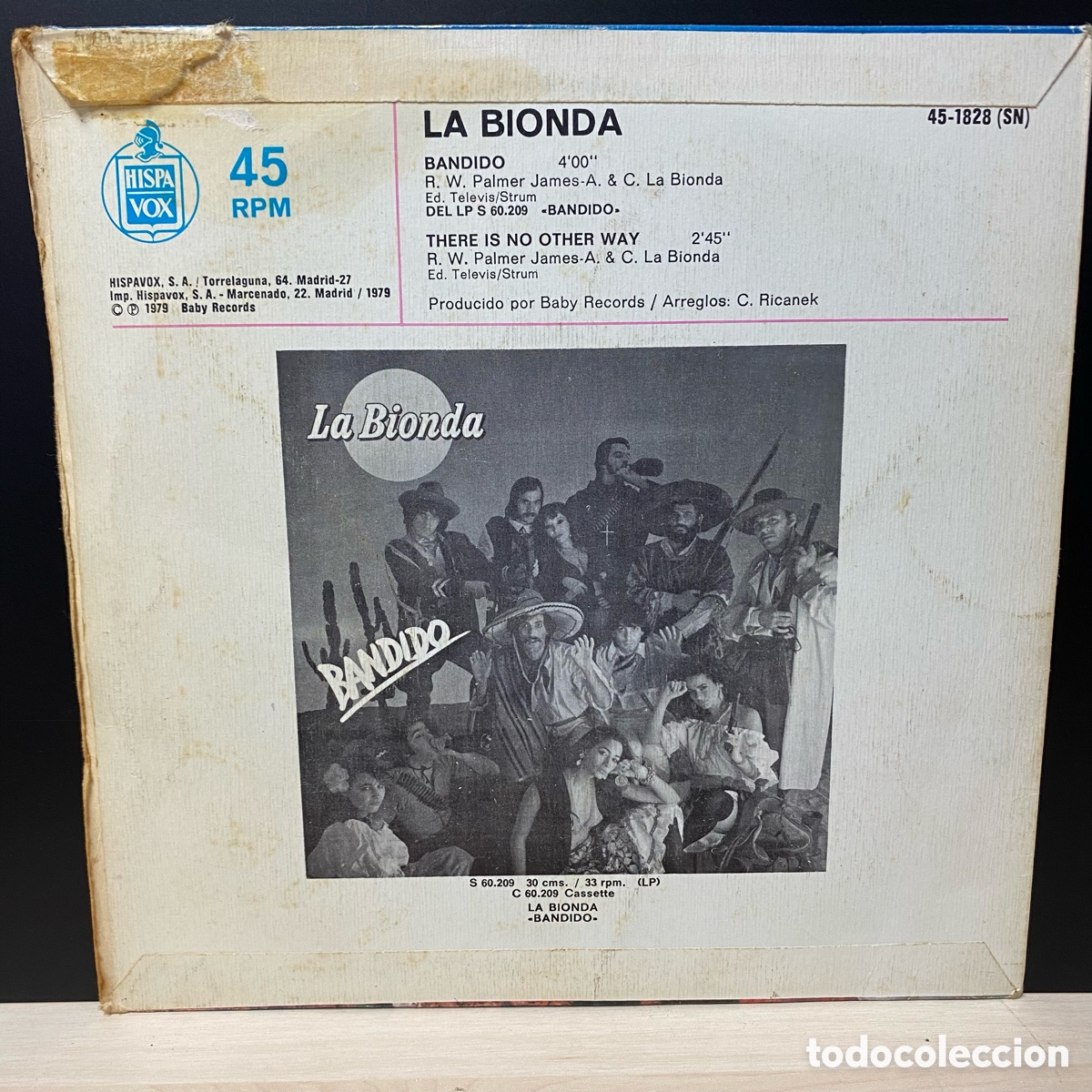 Discos de vinilo: La Bionda - Bandido (7&rdquo;, Single) - Foto 2