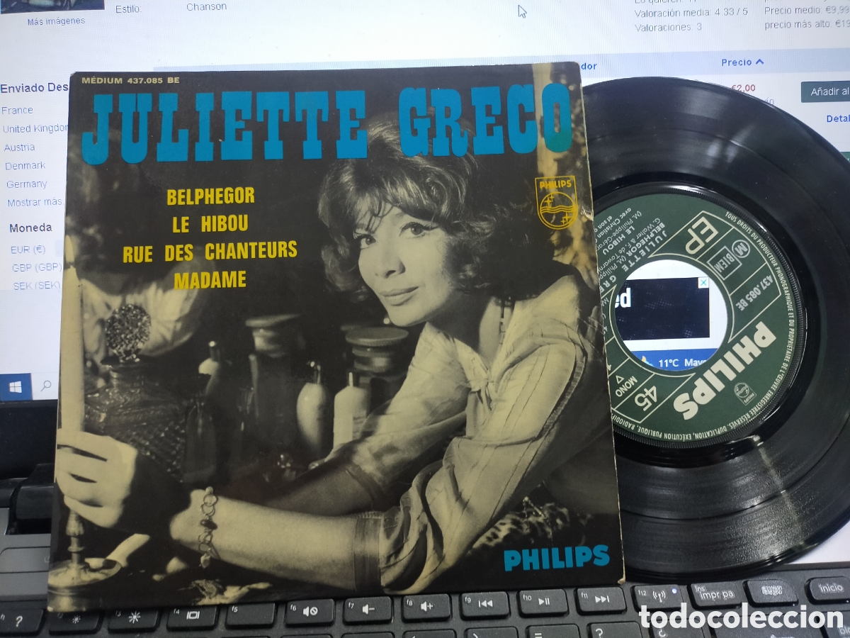 Discos de vinilo: Juliette greco ep belphegor + 3 Francia 1965 - Foto 1