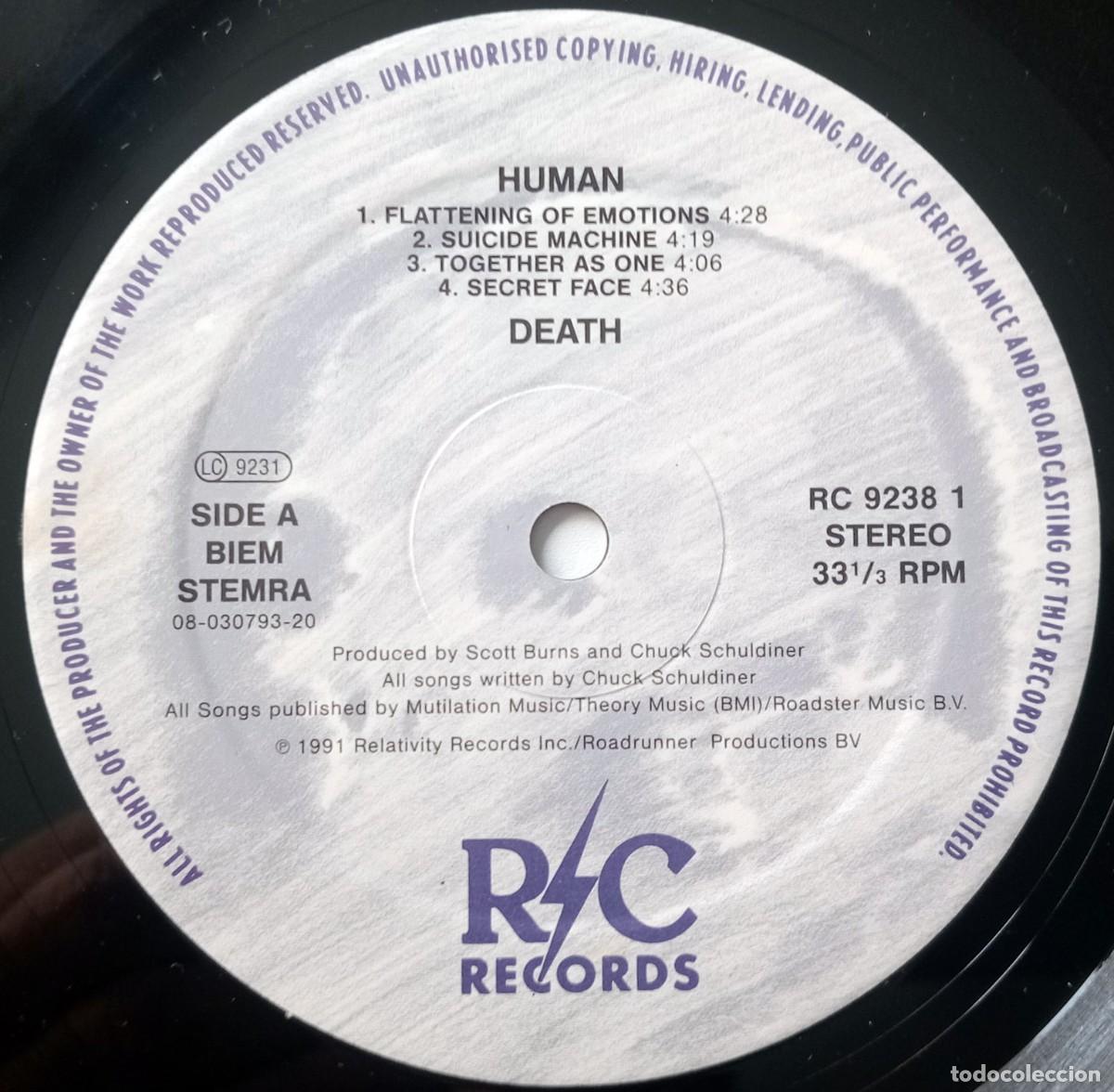 Discos de vinilo: LP DEATH - HUMAN - Foto 6