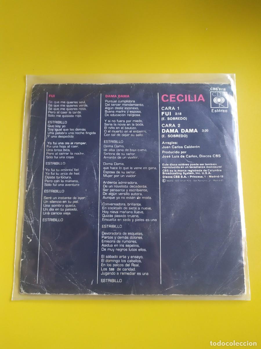 Discos de vinilo: Cecilia - Fui / Dama Dama 1972 - Foto 2