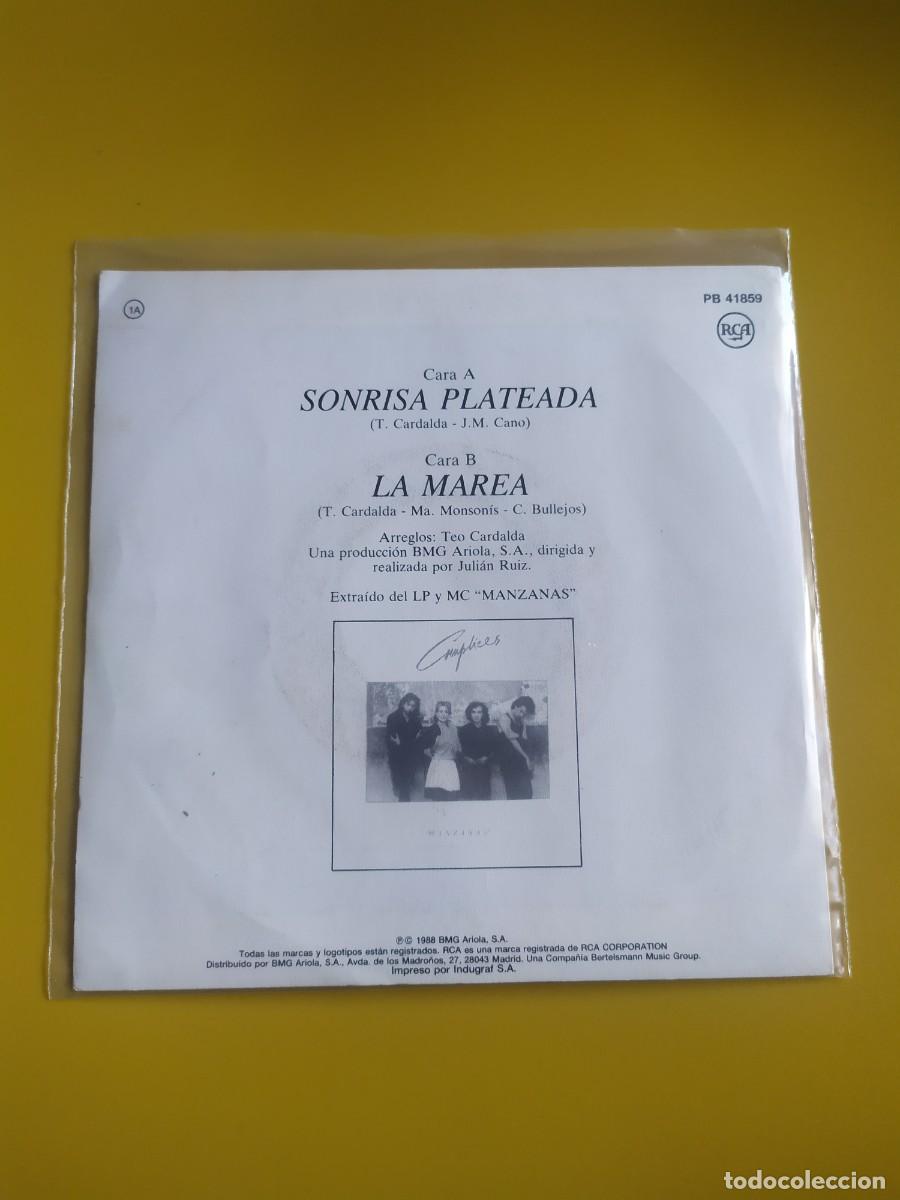 Discos de vinilo: C&oacute;mplices - Sonrisa plateada / La Marea 1988 - Foto 2