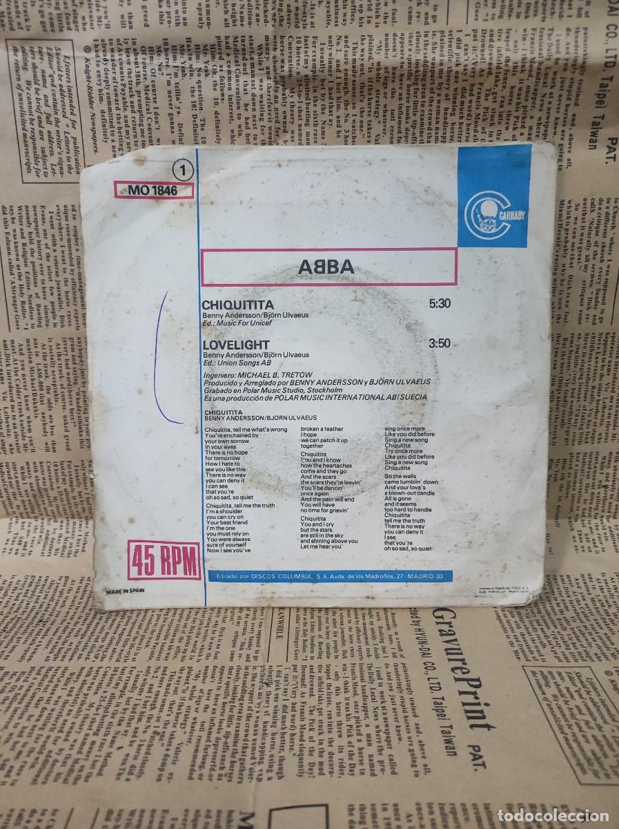 Discos de vinilo: ABBA &ndash; Chiquitita c/w Lovelight - Foto 2