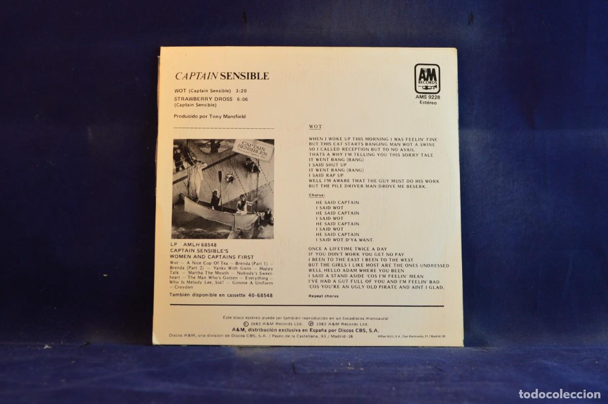 Discos de vinilo: CAPITAN SENSIBLE &acute;S - WOT - STRAWEBERRY - SINGLE - Foto 2