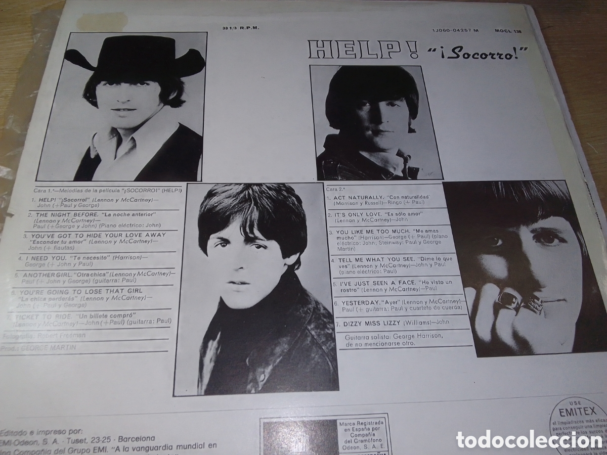 Discos de vinilo: THE BEATLES HELP EDICION ESPA&Ntilde;OLA - Foto 2