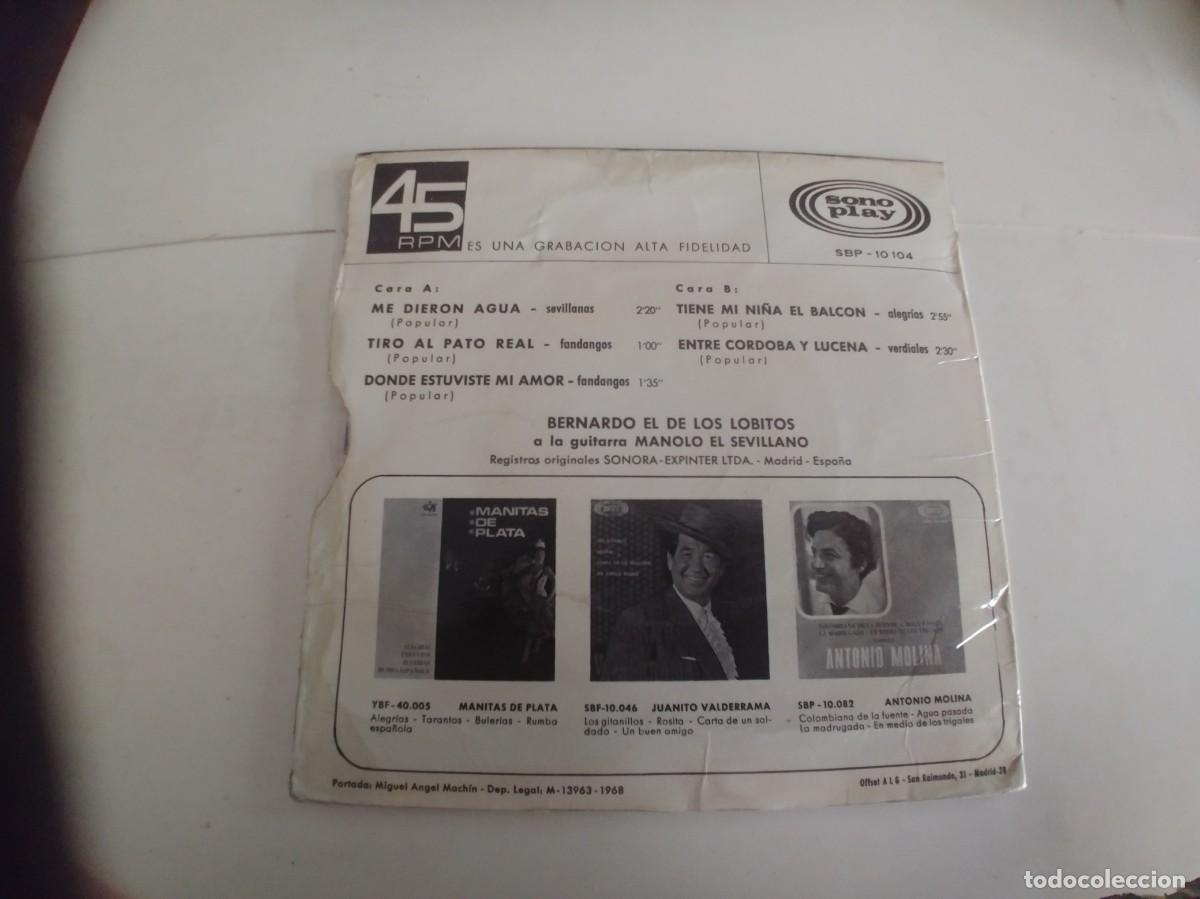 Discos de vinilo: BERNARDO EL DE LOS LOBITOS-EP ME DIERON AGUA +4 - Foto 2