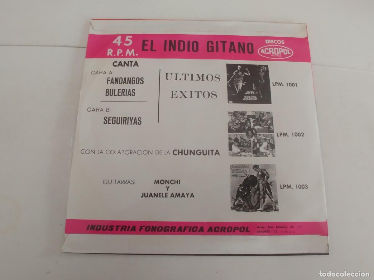 Discos de vinilo: EL INDIO GITANO-EP FANDANGOS +2-NUEVO - Foto 2