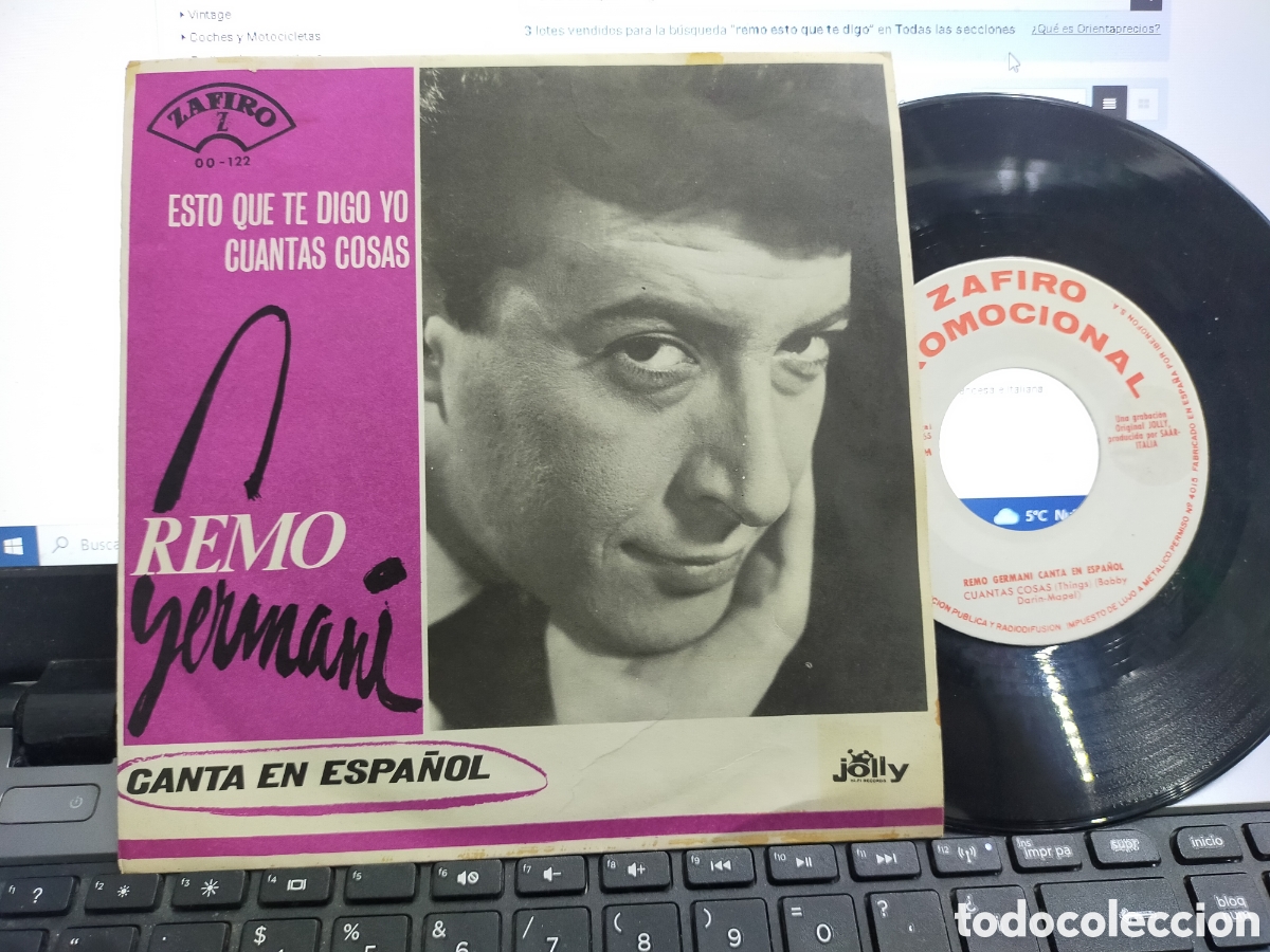 Dischi in vinile: Remo germani en espa&ntilde;ol single promocional cuantas cosas / esto que te digo yo Espa&ntilde;a 1965