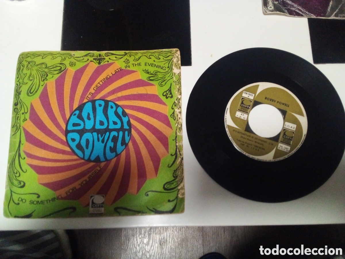 Disques de vinyle: BOBBY POWELL - IT'S GETTING LATE IN THE EVENING - SINGLE - SPAIN - CEM - L -