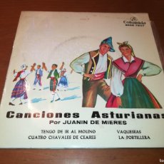 Discos de vinilo: CANCIONES ASTURIANAS / JUANIN DE MIERES / R3 / COLUMBIA