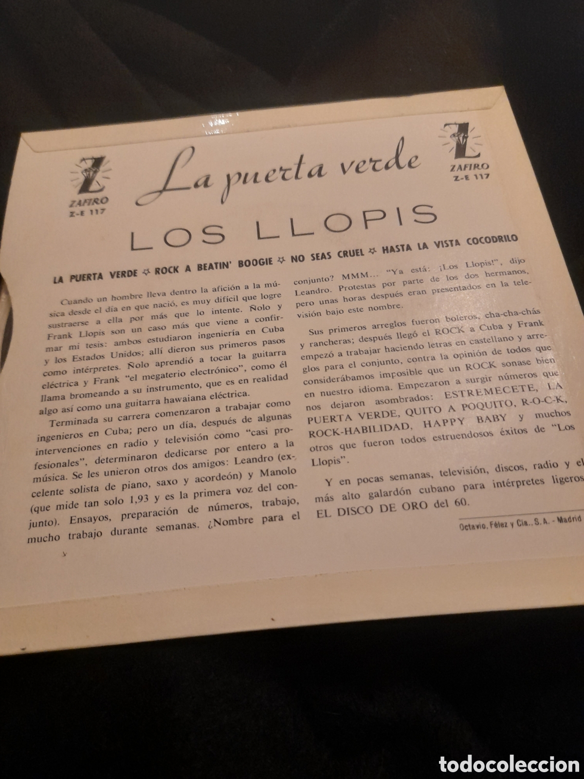Discos de vinilo: Vinilo, La Puerta Verde, Los Llopis de 1960 - Foto 2