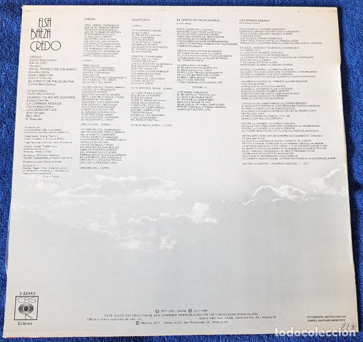 Discos de vinilo: Credo - Elsa Baeza (1977) - Foto 2
