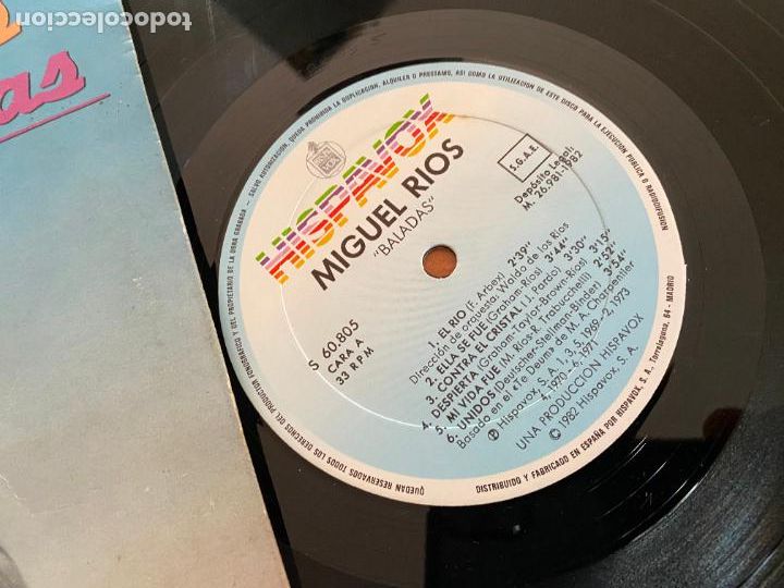 Discos de vinilo: MIGEL RIOS (BALADAS) LP ESPA&Ntilde;A 1982 (B-45) - Foto 2