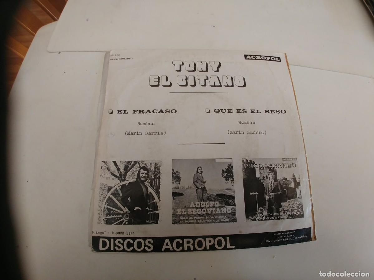 Discos de vinilo: TONY EL GITANO-SINGLE EL FRACASO - Foto 2