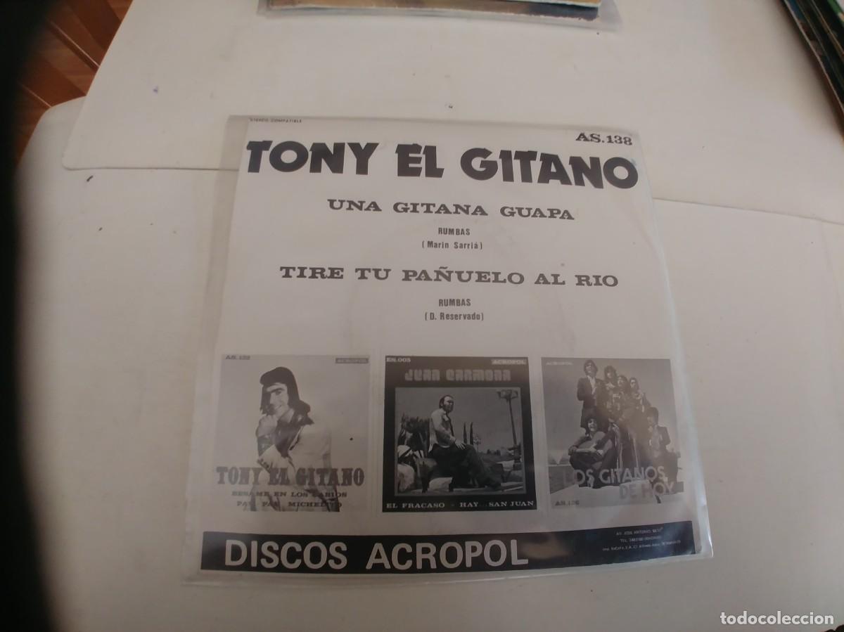 Discos de vinilo: TONY EL GITANO-SINGLE UNA GITANA GUAPA-NUEVO - Foto 2