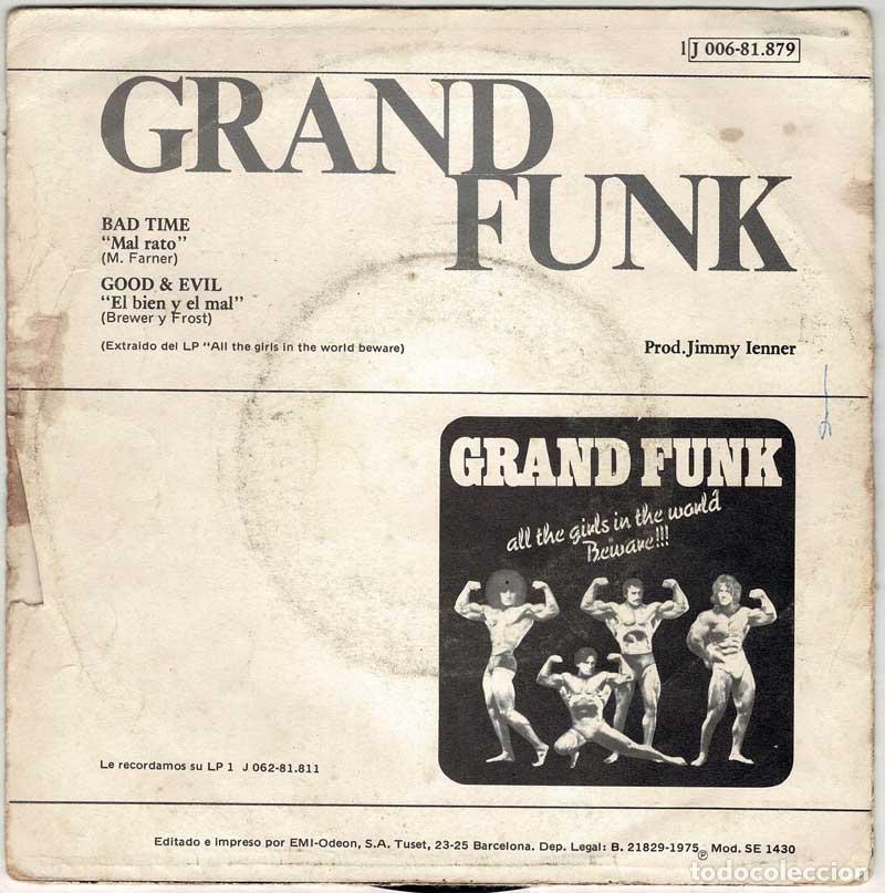 Discos de vinilo: Grand Funk - Bad Time / Good & Evil. Single - Foto 2