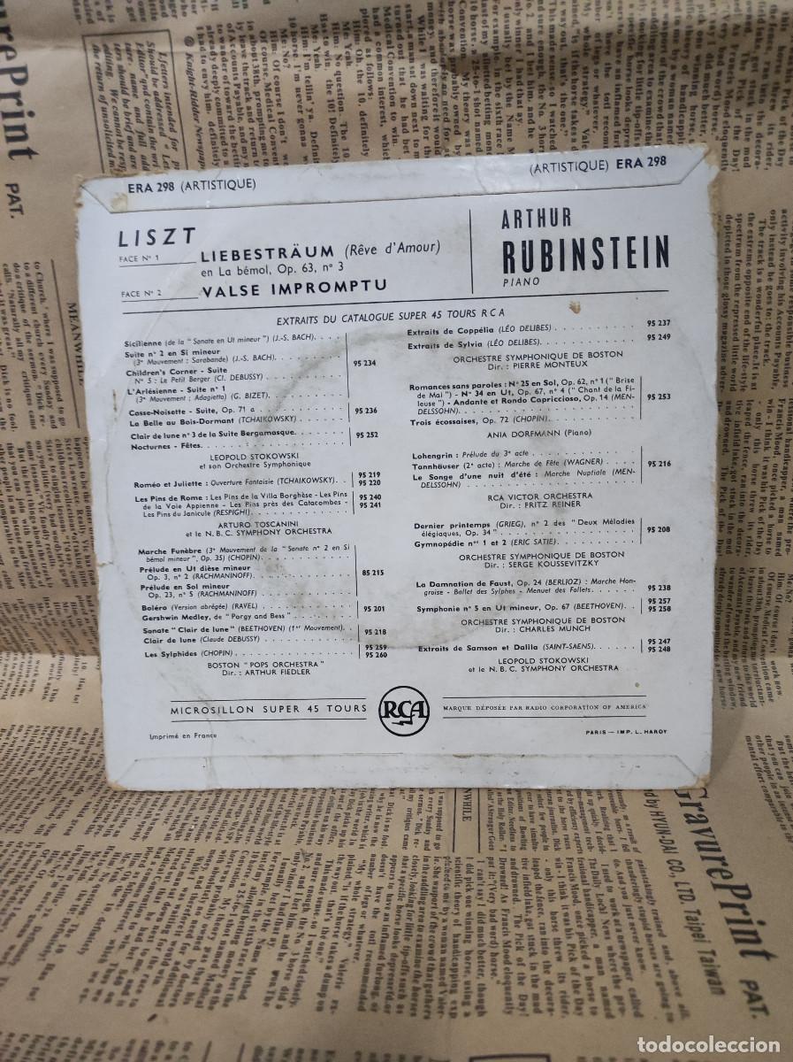 Discos de vinilo: ARTHUR RUBINSTEIN LISZT LIEBESTRAUM - Foto 2