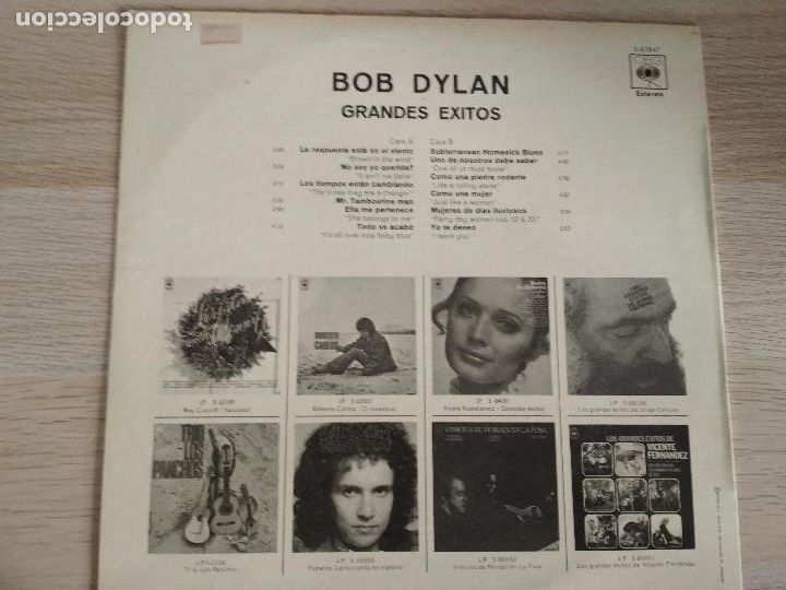 Discos de vinilo: Bob Dylan &lrm;&ndash; Greatest Hits 1975,ed espa&ntilde;ola - Foto 4