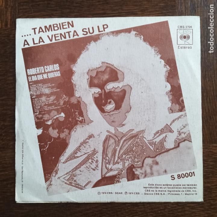 Discos de vinilo: ROBERTO CARLOS, ACTITUDES/ LA VENTANA. SINGLE 1974 - Foto 2