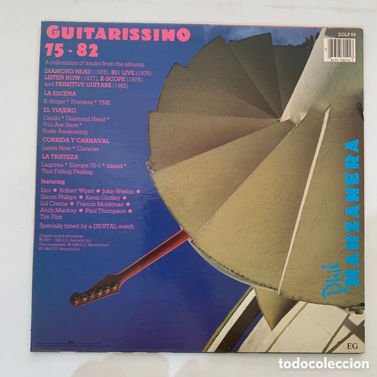 Discos de vinilo: lp Phil Manzanera &ndash; Guitarissimo de 1986 - Foto 2