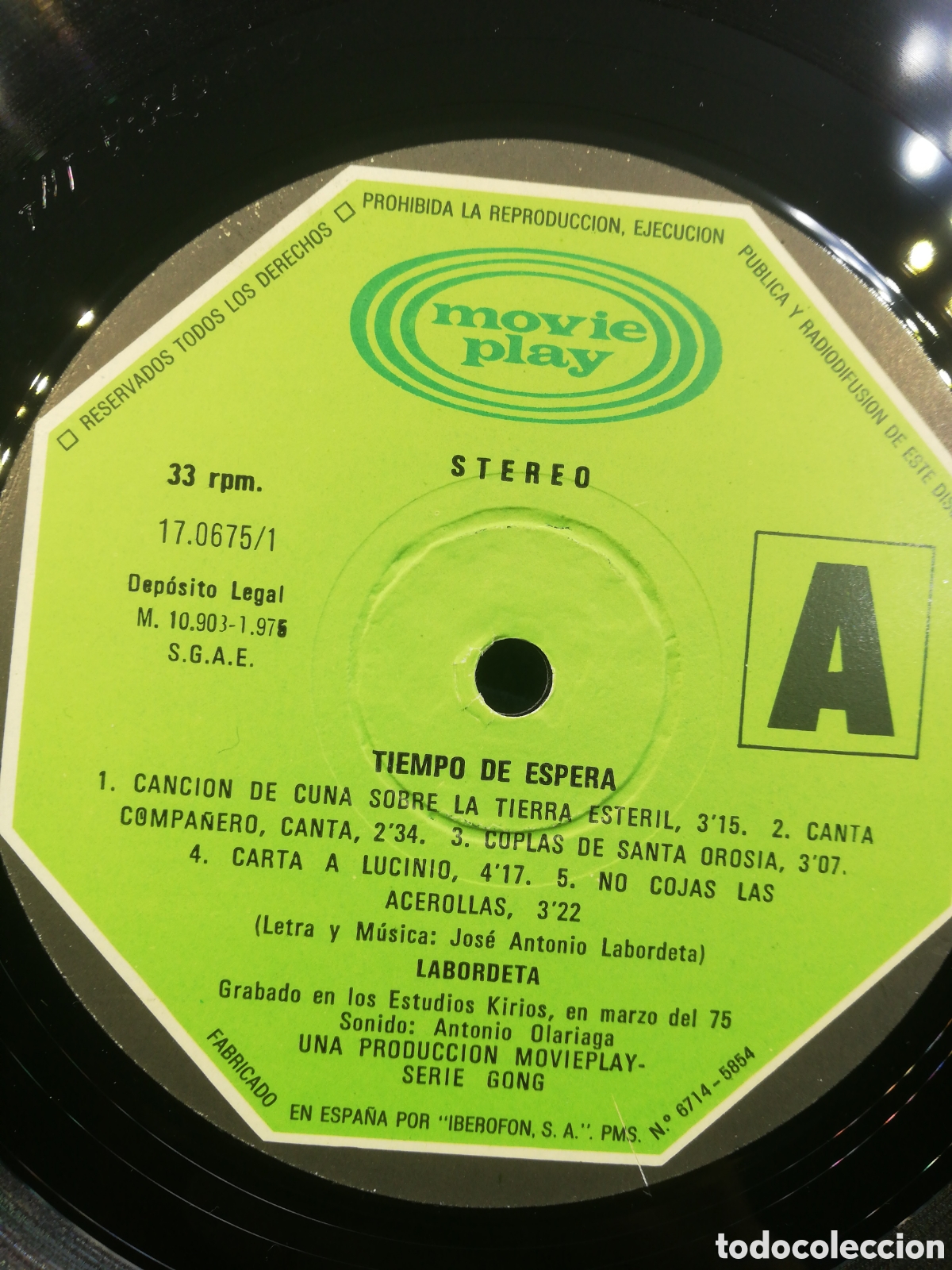 Discos de vinilo: Labordeta. Tiempo de espera. 1 LP. - Foto 8