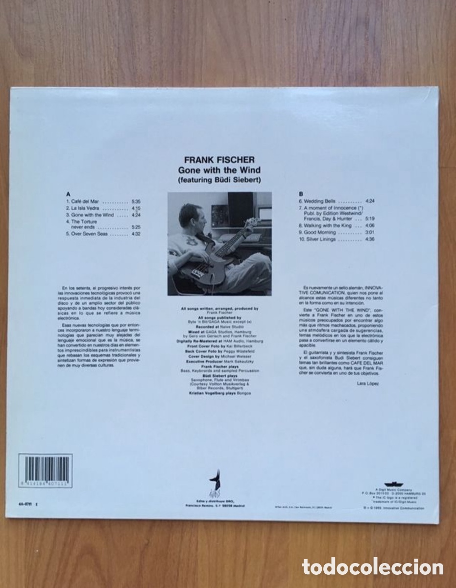 Discos de vinilo: Frank Fischer - Gone With the wind LP - Foto 2