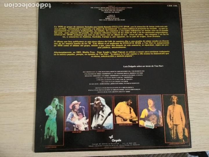 Discos de vinilo: Steeleye Span &lrm;&ndash; Live At Last! ed espa&ntilde;ola,1982 - Foto 3