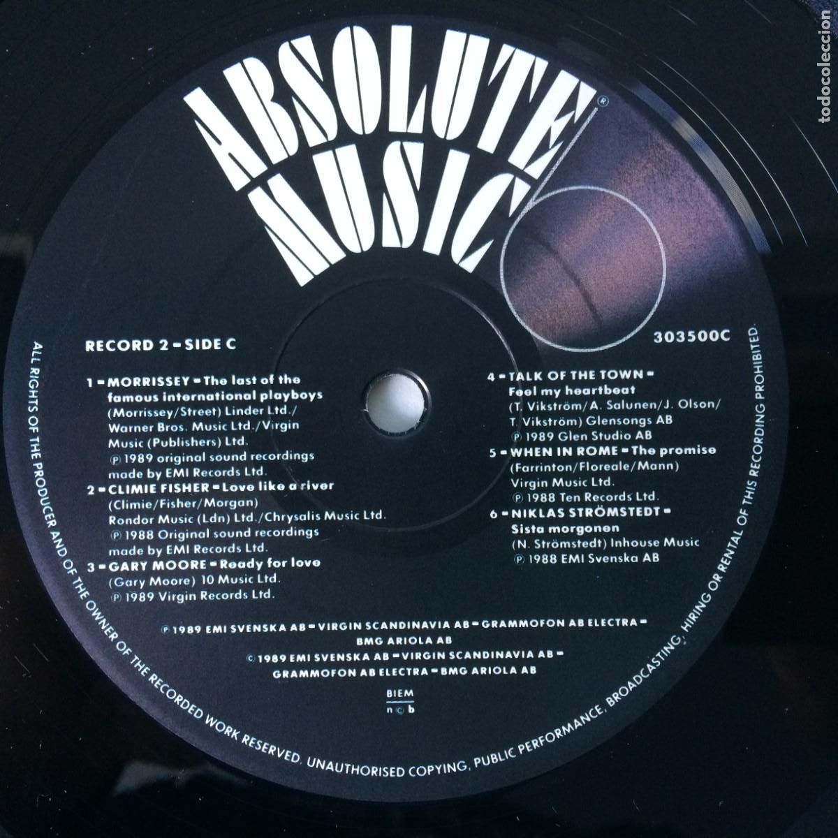 Discos de vinilo: Various &lrm;&ndash; Absolute Music 6 , 2 Lps Sweden 1987 - Foto 6
