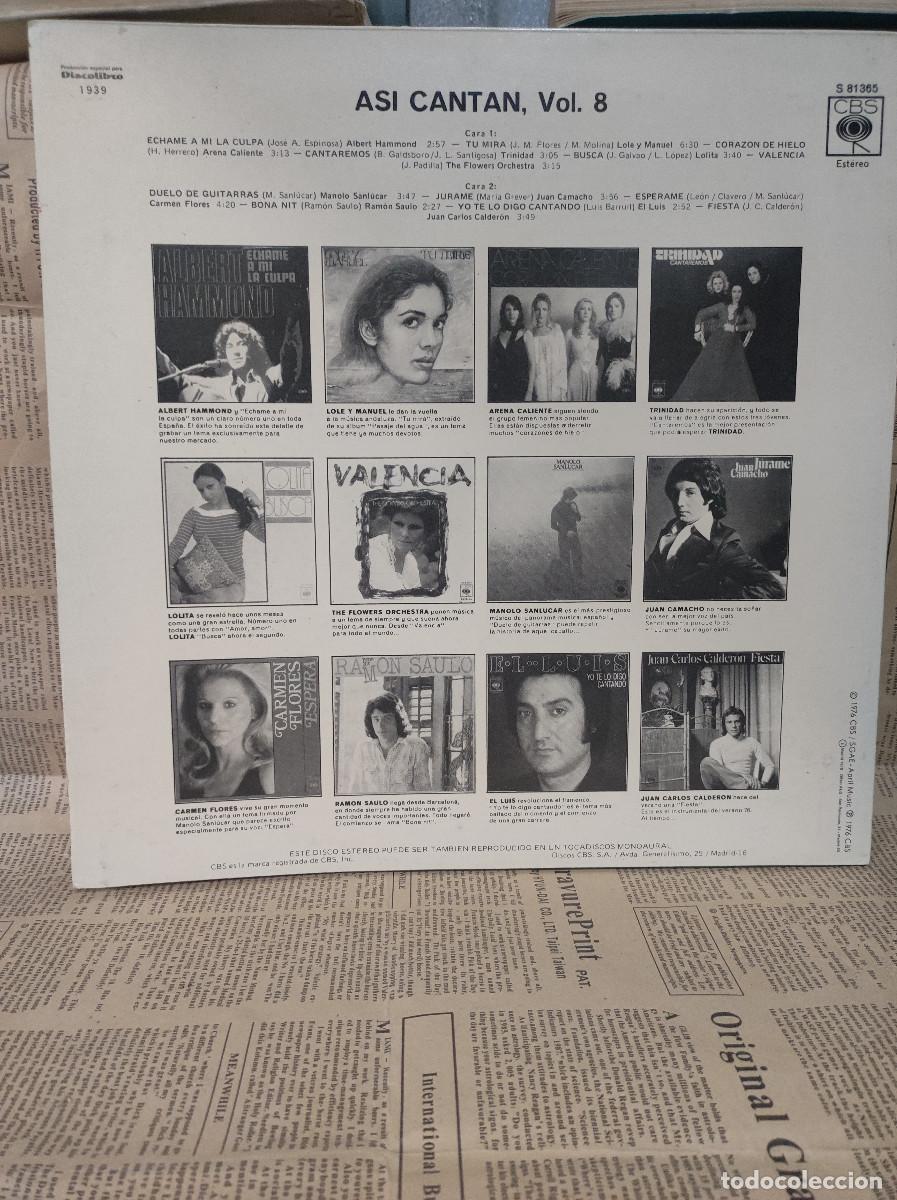 Discos de vinilo: Asi Cantan Vol. 8 - Foto 2