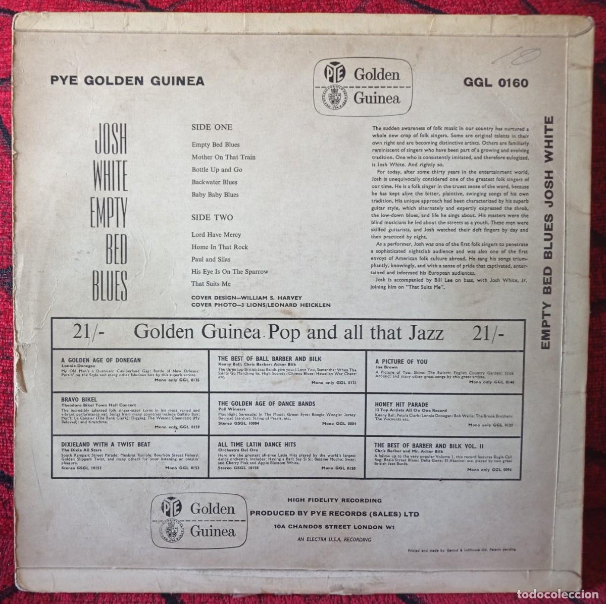 Discos de vinilo: JOSH WHITE ** Empty Bed Blues ** VINILO 1962 UK LP - Foto 2