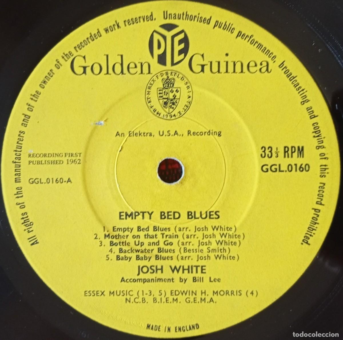 Discos de vinilo: JOSH WHITE ** Empty Bed Blues ** VINILO 1962 UK LP - Foto 3