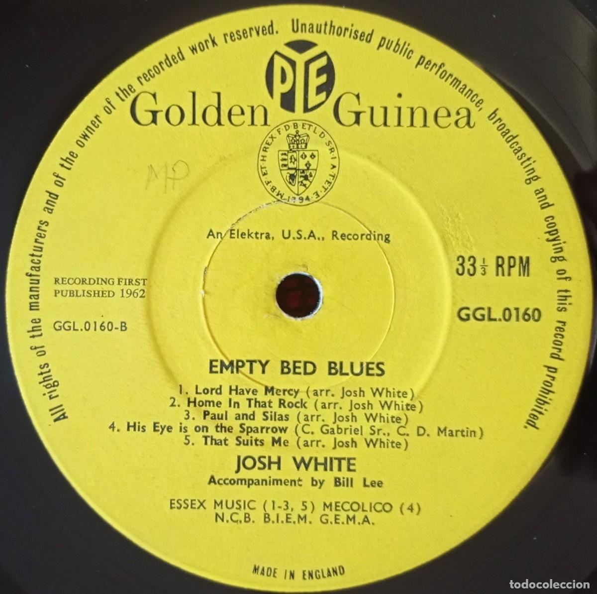 Discos de vinilo: JOSH WHITE ** Empty Bed Blues ** VINILO 1962 UK LP - Foto 4