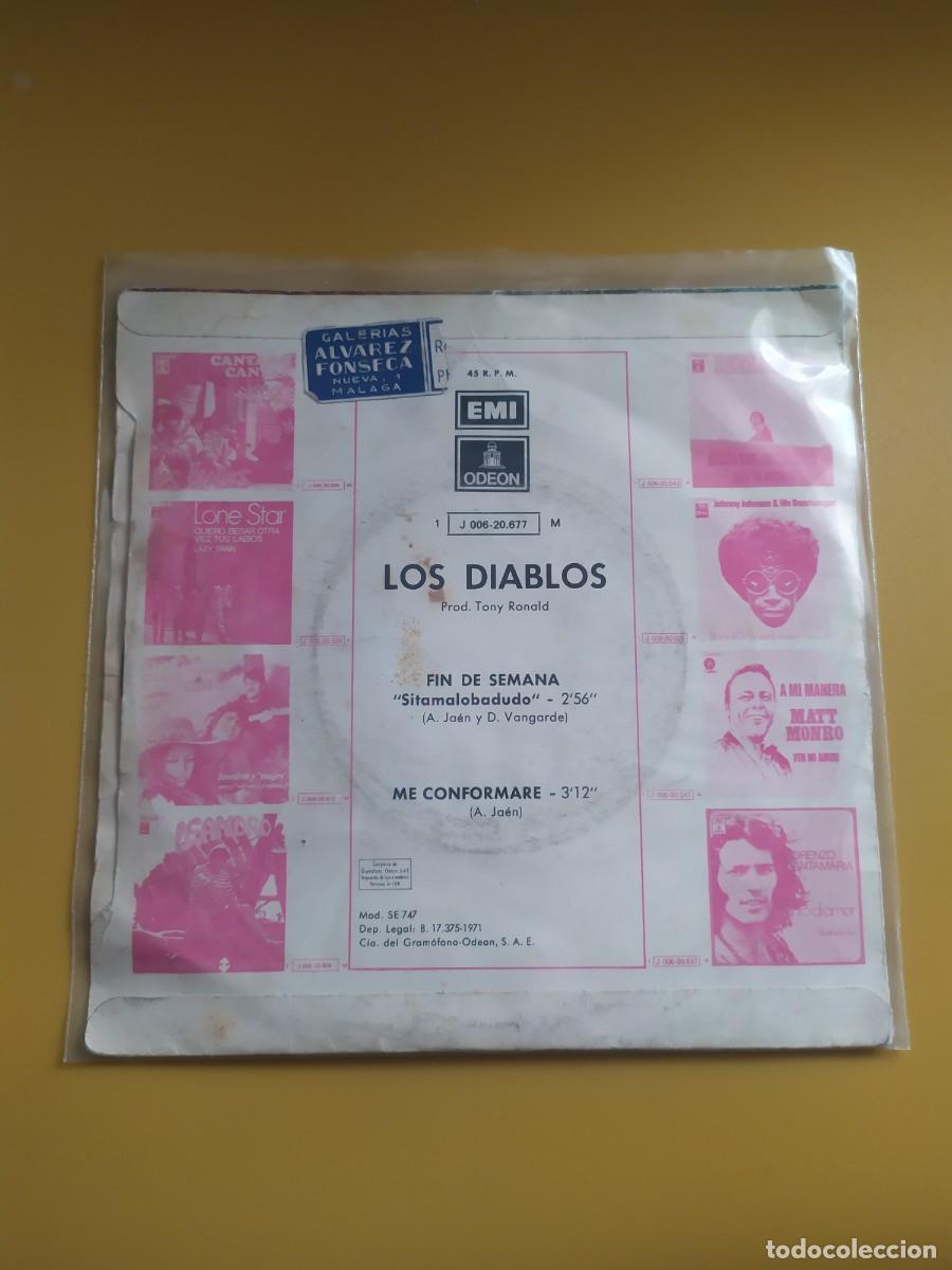 Discos de vinilo: Los Diablos - Fin de semana / Me conformar&eacute; 1971 - Foto 2