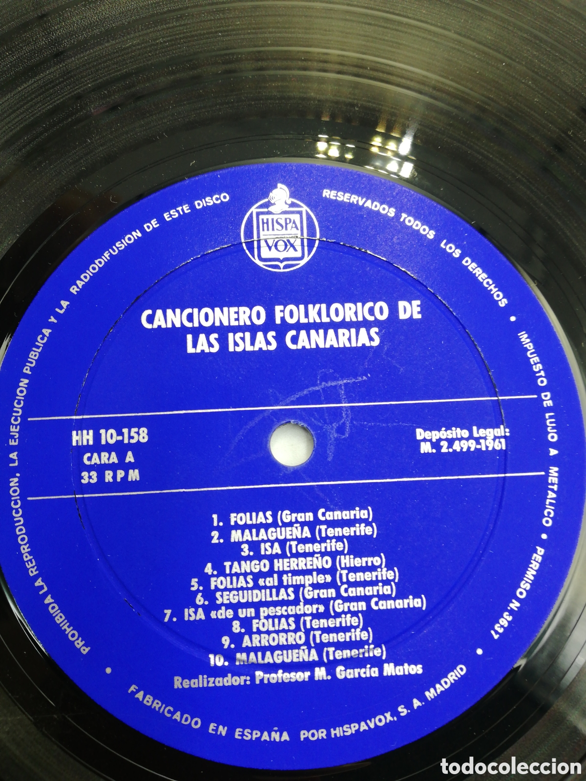 Discos de vinilo: Cancionero Folkl&oacute;rico de las Islas Canarias. - Foto 6