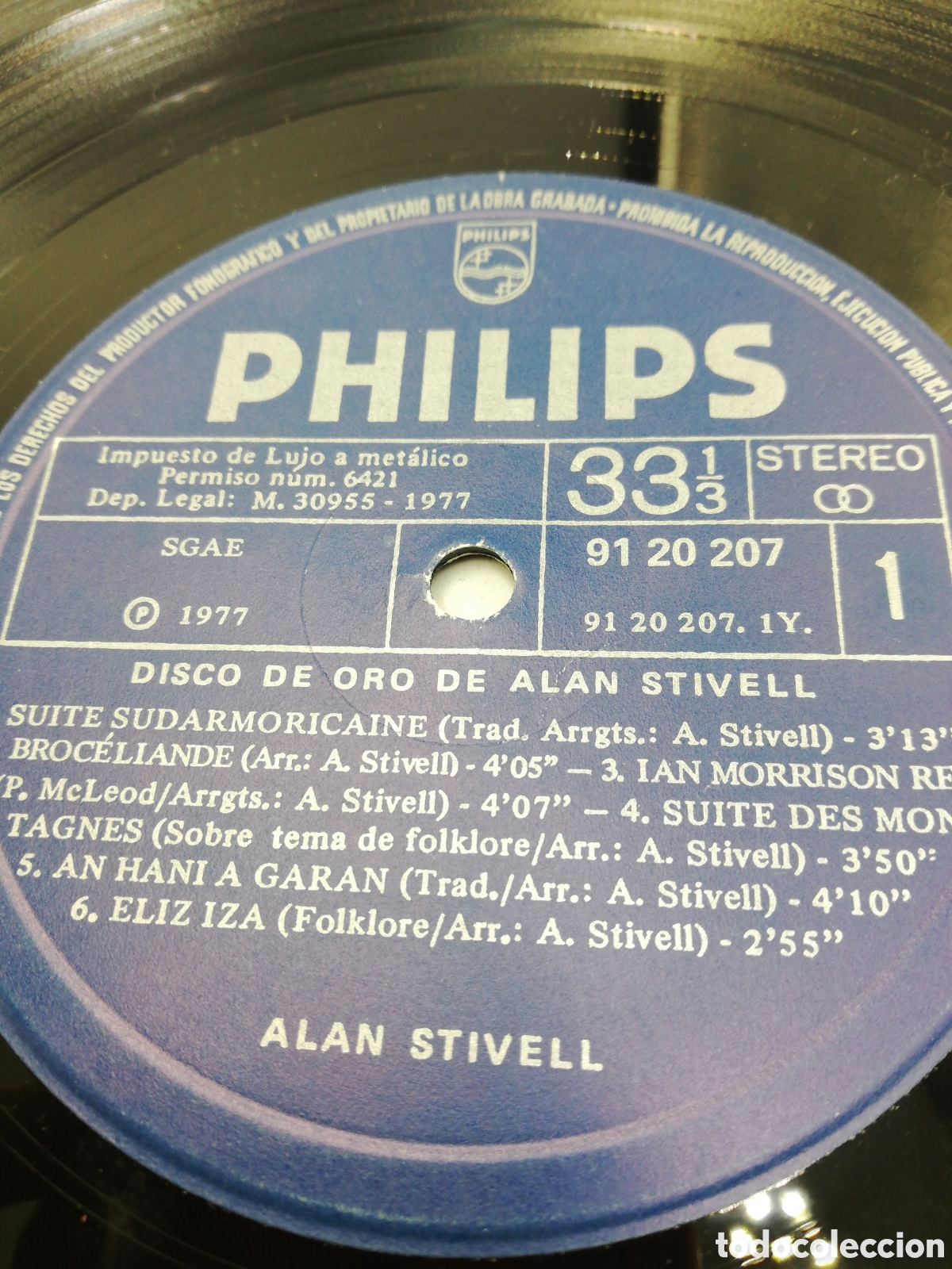 Discos de vinilo: Disco de Vinilo LP. Alan Stivel. Disco de Oro. Philips. 1977. - Foto 3