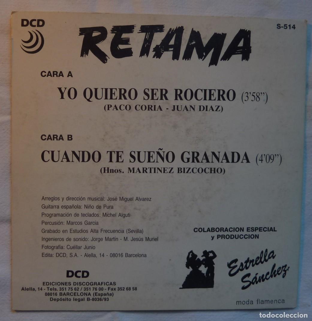 Discos de vinilo: RETAMA // YO QUIERO SER ROCIERO // 1993 // SINGLE - Foto 2