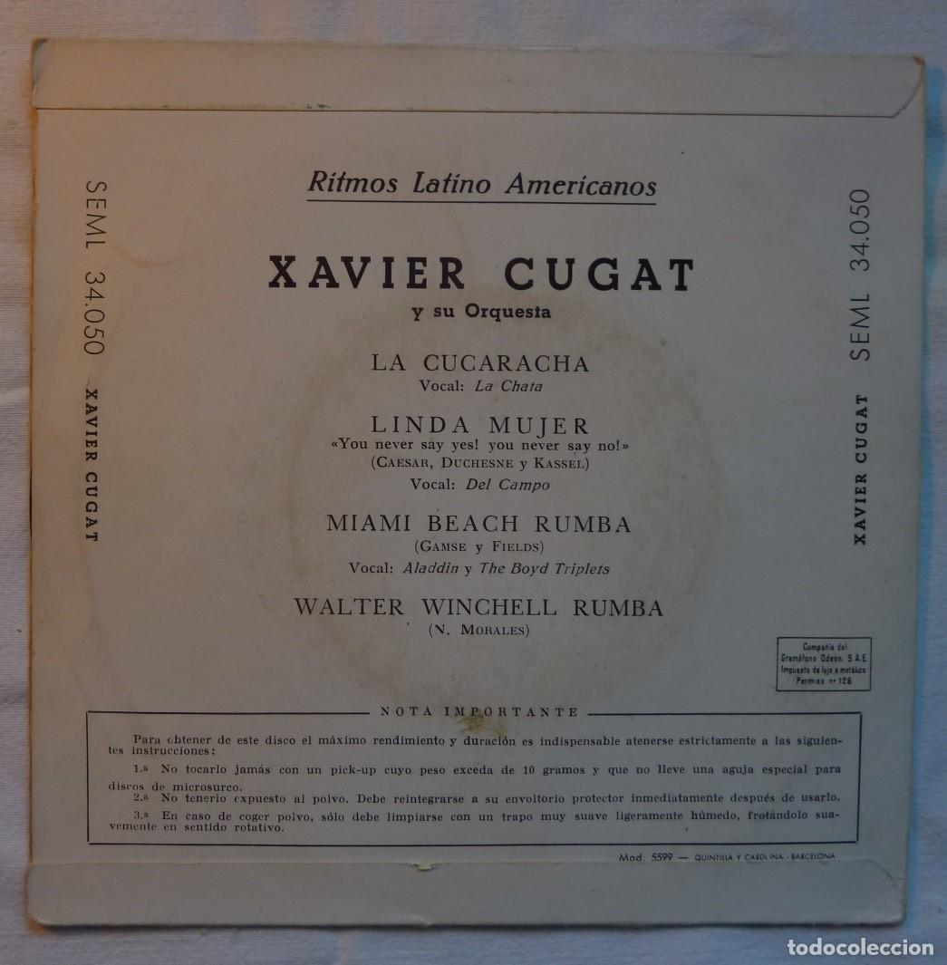 Discos de vinilo: XAVIER CUGAT // LA CUCARACHA+3 // EP - Foto 2