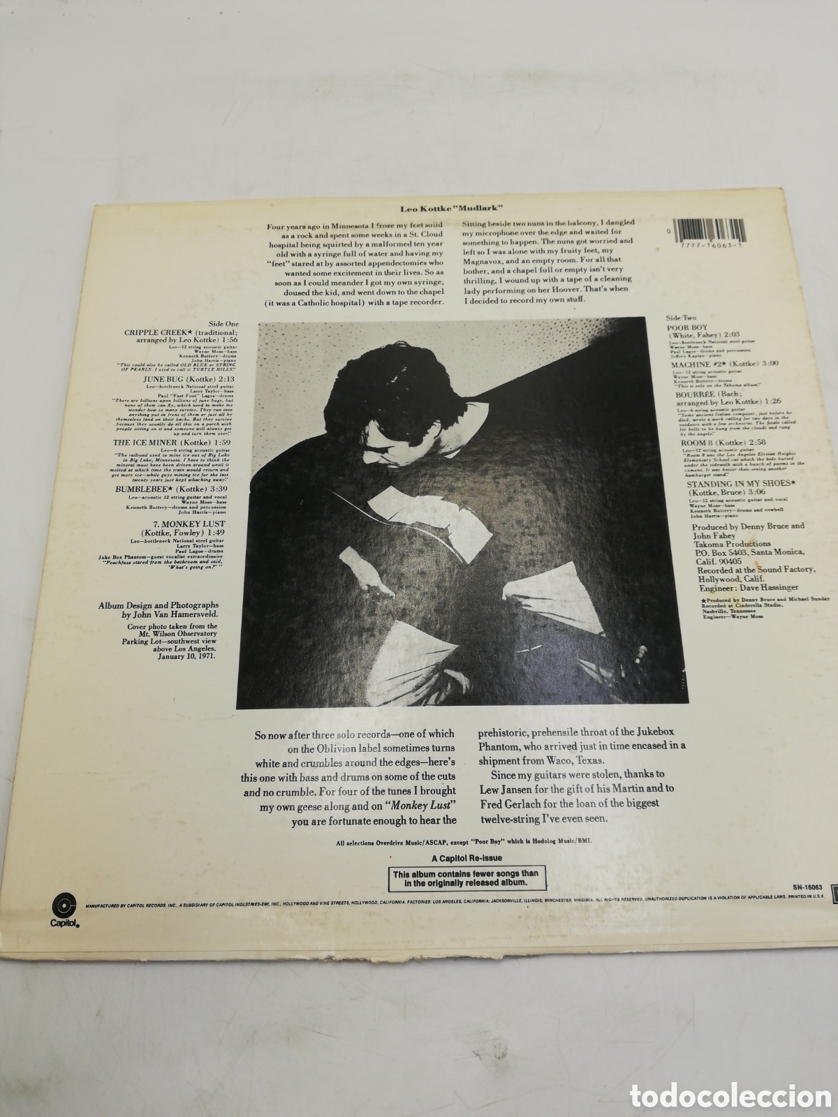 Discos de vinilo: Disco Leo Kottke &rdquo;Mudlark&rdquo;. Sello Capitol. 1971. - Foto 5