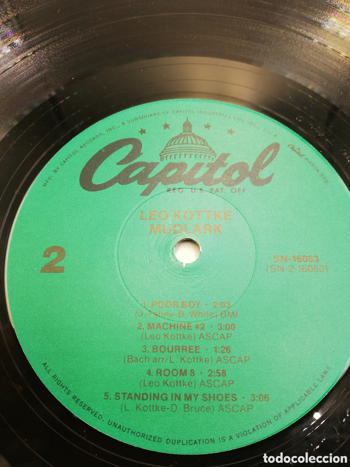 Discos de vinilo: Disco Leo Kottke &rdquo;Mudlark&rdquo;. Sello Capitol. 1971. - Foto 4