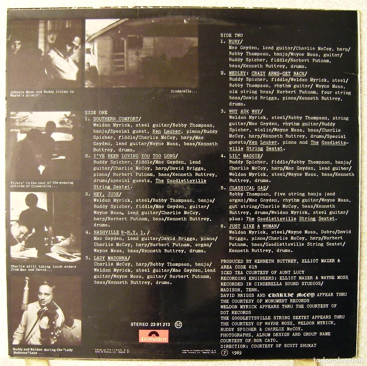 Discos de vinilo: AREA CODE 615...EX..NASHVILLE USA...COUNTRY-ROCK PROGRESIVO - Foto 2