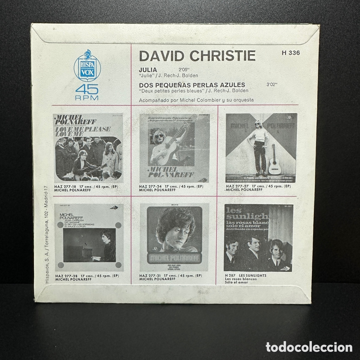 Discos de vinilo: David Christie - Julie (7&rdquo;, Single) - Foto 2