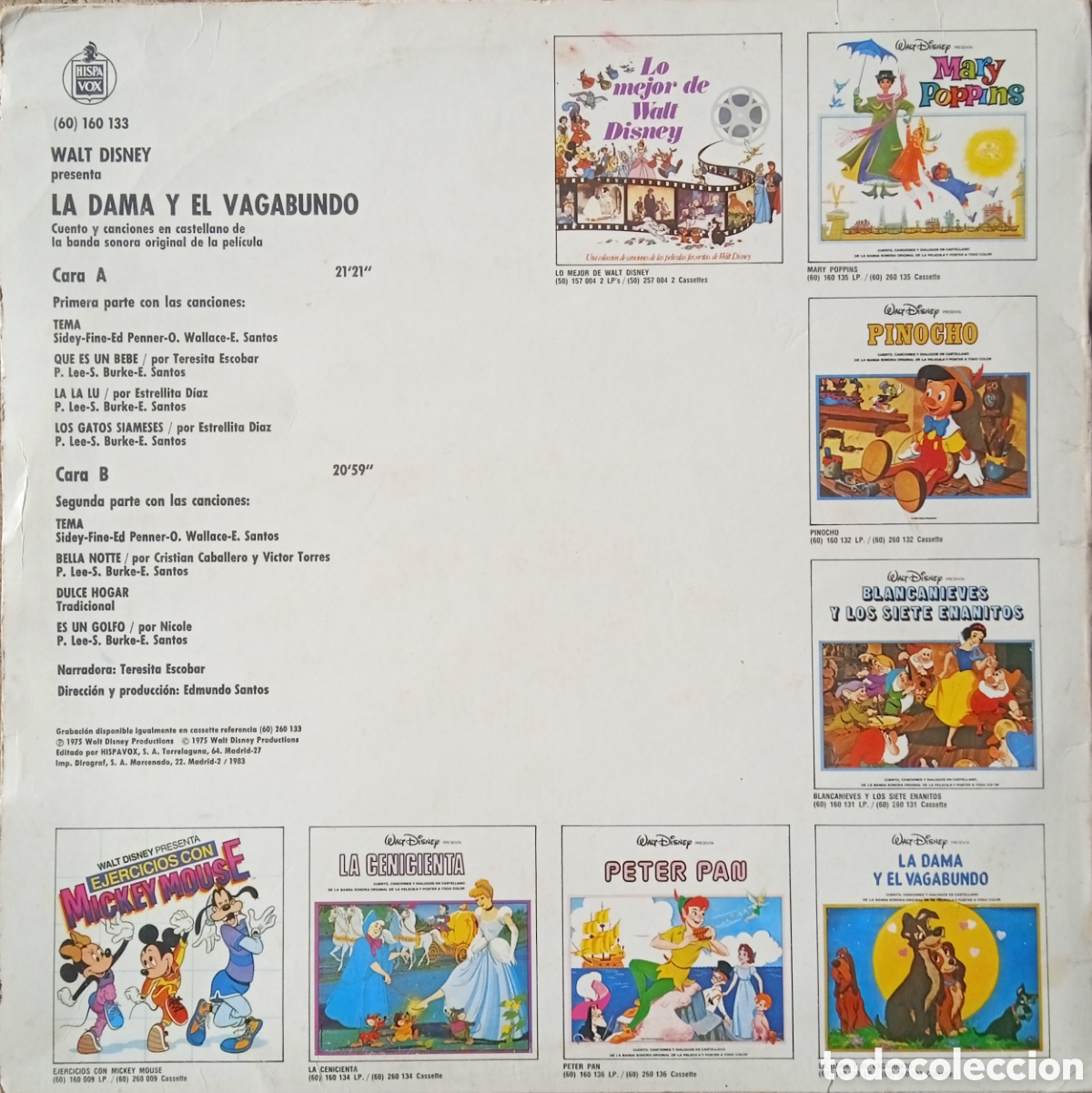 Discos de vinilo: Disco de vinilo La Dama y El Vagabundo (B.S.O.) - Foto 2