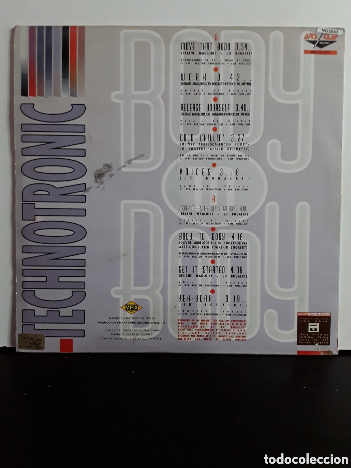 Discos de vinilo: Technotronic &lrm;&ndash; Body To Body - Foto 2