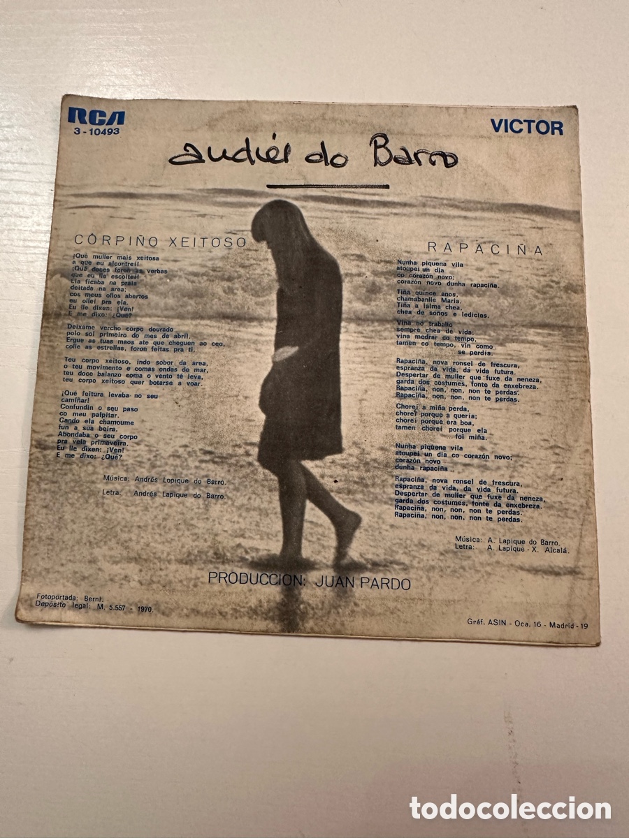 Discos de vinilo: ANDR&Eacute;S DO BARRO - CORPI&Ntilde;O XEITOSO / RAPACI&Ntilde;A - Foto 2