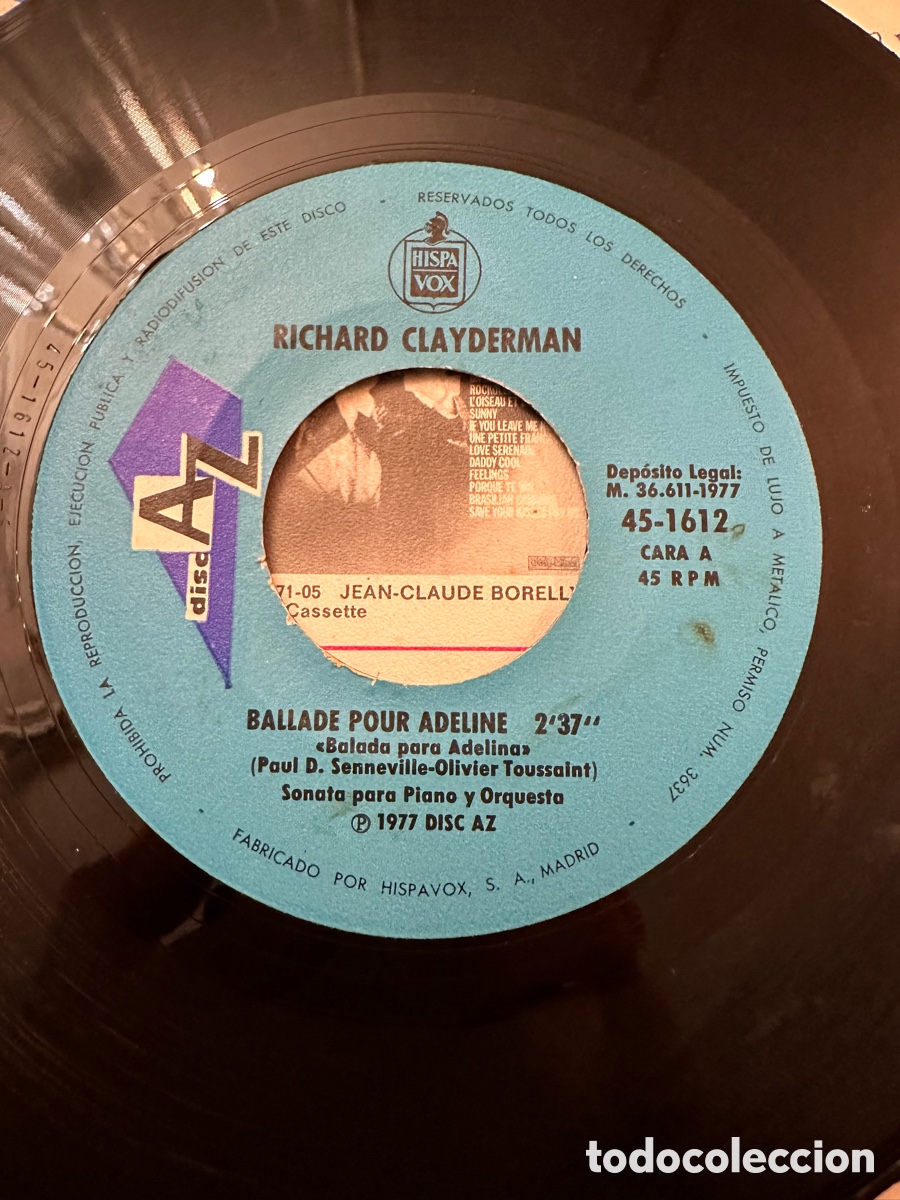 Discos de vinilo: RICHARD CLAYDERMAN - BALLADE POUR ADELINE - Foto 3