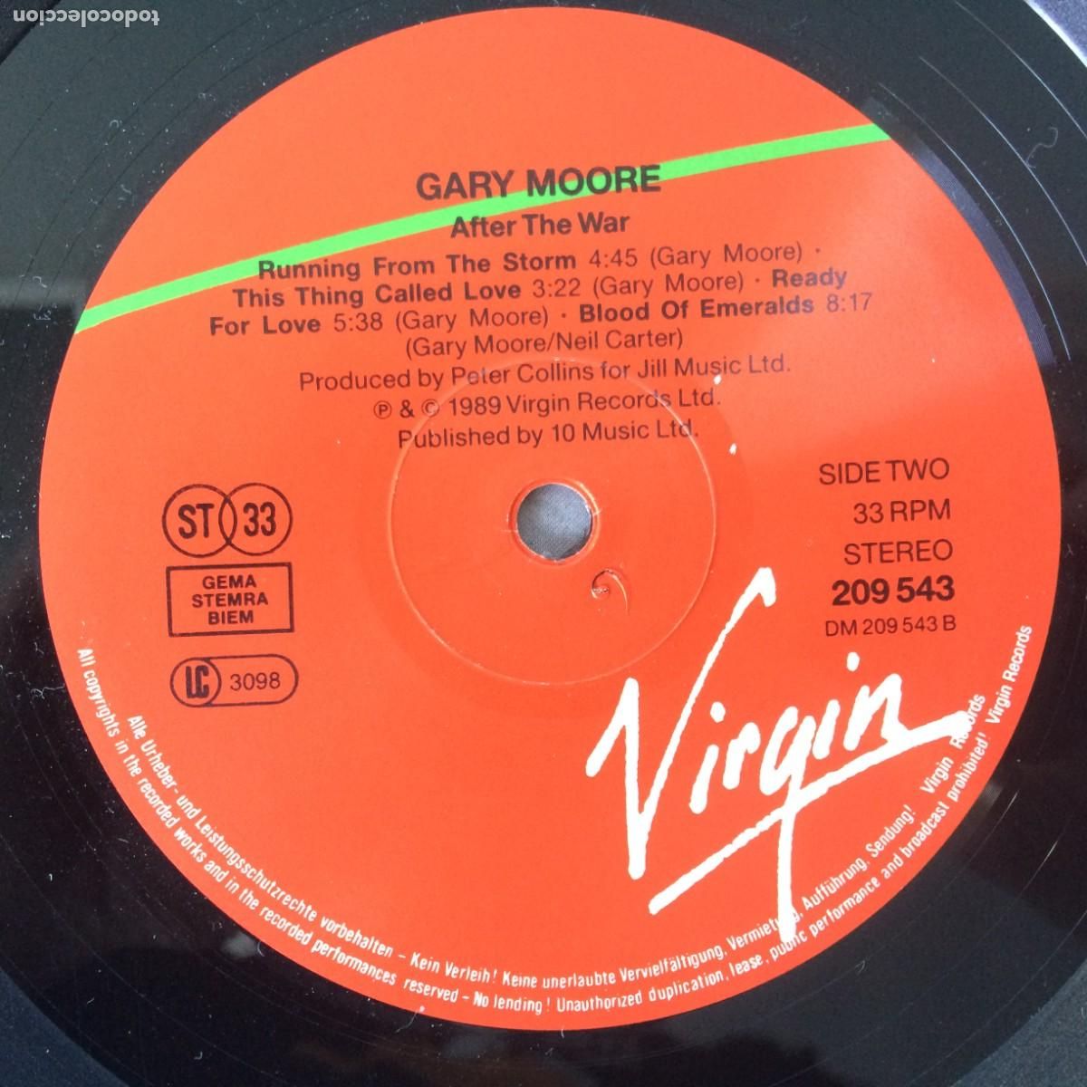 Discos de vinilo: Gary Moore &lrm;&ndash; After The War , Germany 1989 Germany* - Foto 6