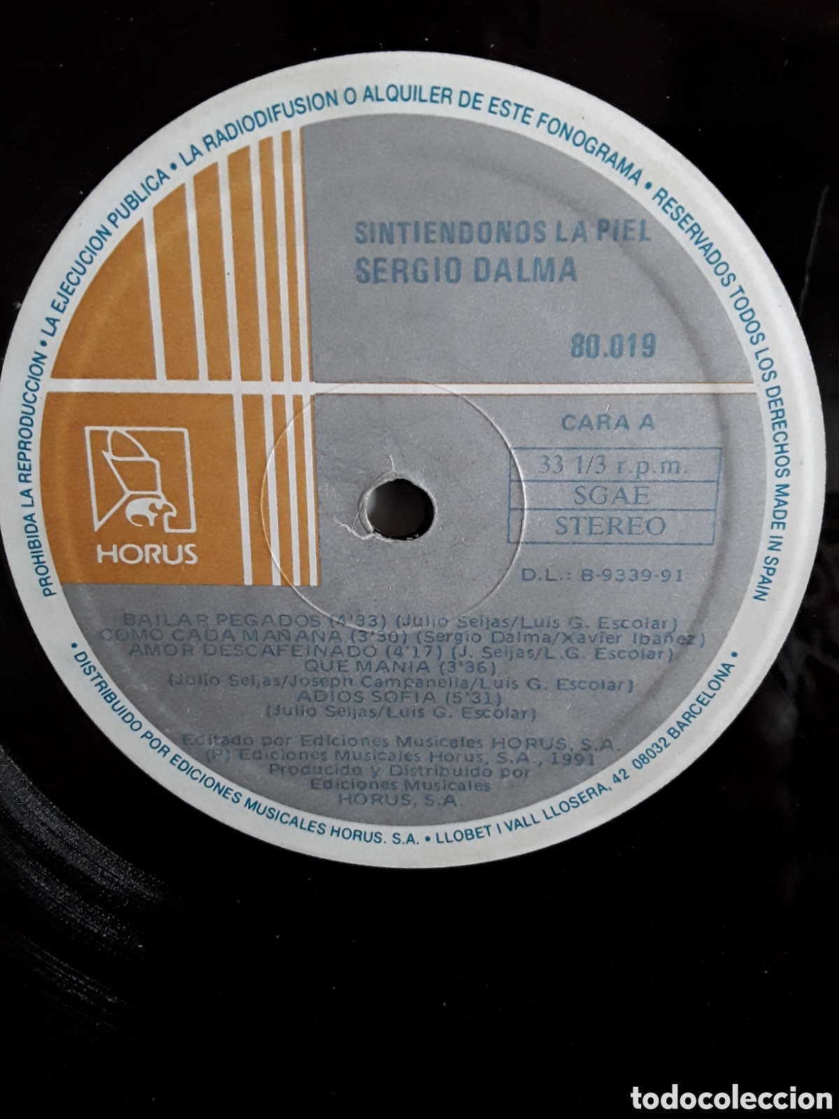 Discos de vinilo: Sergio Dalma &lrm;&ndash; Sinti&eacute;ndonos La Piel - Foto 1