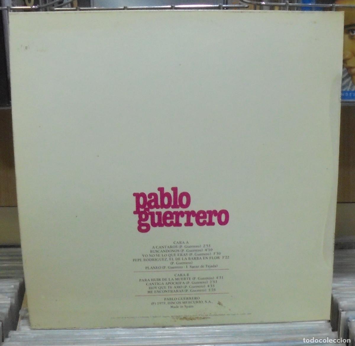 Discos de vinilo: Pablo Guerrero. A cantaros. Circulo 1979 -- LP - Foto 2